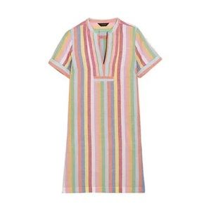J. Crew Rainbow Striped Linen Coverup Dress